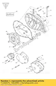 triumph T1260975 clutch cover assy pol & laq - Bottom side