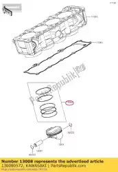 Aquí puede pedir 01 pistón de anillo de Kawasaki , con el número de pieza 130080572: