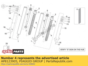 aprilia AP8123905 veer - Onderkant