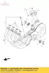 Aquí puede pedir conjunto de silenciador 1 de Yamaha , con el número de pieza 1CW147100000: