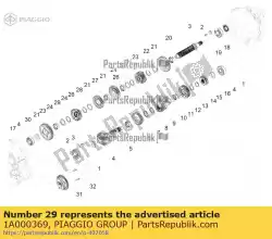 Aqui você pode pedir o engrenagem de quinta velocidade z = 24 em Piaggio Group , com o número da peça 1A000369: