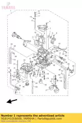 carburateur 1 van Yamaha, met onderdeel nummer 5GS141016000, bestel je hier online: