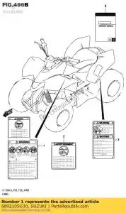 Suzuki 6892105G30 label,general w - Bottom side