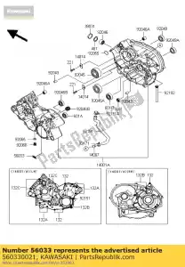 Kawasaki 560330021 manuale delle etichette, livello dell'olio - Il fondo