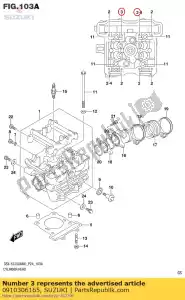 suzuki 0910306165 bolt - Bottom side