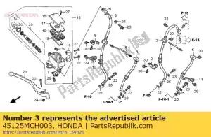 Honda 45125MCH003 hose, r. fr. brake main - Bottom side