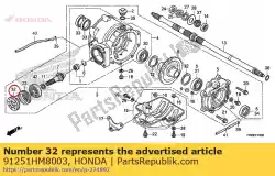 Here you can order the oil seal, 34x70x11 from Honda, with part number 91251HM8003: