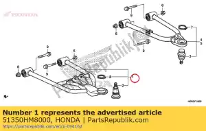 honda 51350HM8000 montaje del brazo lwr - Lado inferior