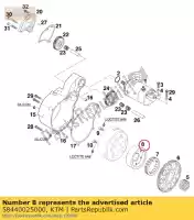 58440025000, KTM, freewheel hub ktm  adventure duke egs enduro lc lc4 ls lse rally rallye rxc smc sxc 400 450 620 625 640 660 1996 1997 1998 1999 2000 2001 2002 2003 2004 2005 2006 2007 2020, New