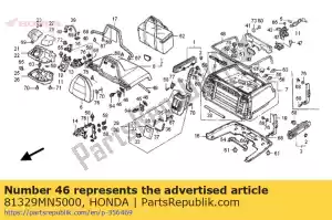 honda 81329MN5000 plaque, réglage de l'attaquant du coffre - La partie au fond