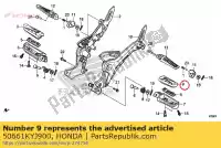 50661KYJ900, Honda, rubber, hoofdstap honda cb  f cbr r ra xa fa x cbr250r cbr250ra cb500f cb500fa cbr500r cbr500ra cb300fa cbr300ra msx125 500 250 300 125 , Nieuw