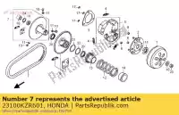 23100KZR601, Honda, courroie, entraînement (bando) honda ww 125 2012 2013, Nouveau