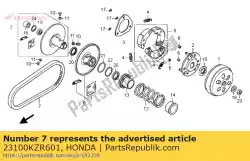 Ici, vous pouvez commander le courroie, entraînement (bando) auprès de Honda , avec le numéro de pièce 23100KZR601: