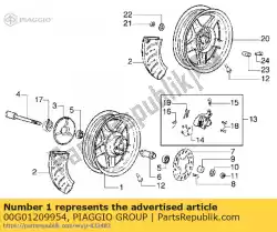 Ici, vous pouvez commander le roue auprès de Piaggio Group , avec le numéro de pièce 00G01209954: