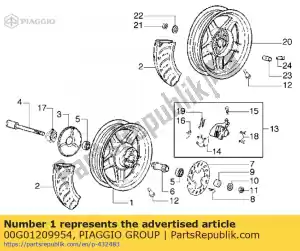 Piaggio Group 00G01209954 roue - La partie au fond