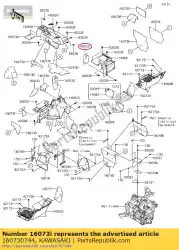 Ici, vous pouvez commander le 01 isolateur, siège avant, rr auprès de Kawasaki , avec le numéro de pièce 160730744: