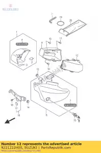 Suzuki 9221222H00 deksel, bagagedoos - Onderkant