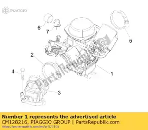 Piaggio Group CM128216 carburador cpl. - Lado inferior