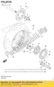 suzuki 6473114J00 espaciador, rueda trasera - Lado inferior