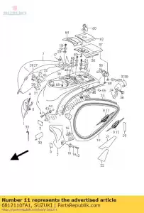 suzuki 6812110FA1 emblem,side cov - Bottom side