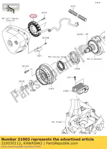 kawasaki 210030112 estator ej800abf - Lado inferior