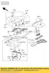 Ici, vous pouvez commander le kit, housse de siège simple, gr auprès de Kawasaki , avec le numéro de pièce 999961358777: