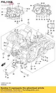 Suzuki 0910308406 bolt,8x120 - Bottom side