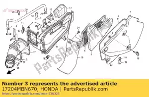 Honda 17204MBN670 element, air cleaner - Bottom side