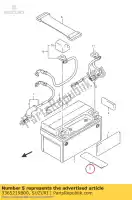 3365219B00, Suzuki, poduszka, akumulator suzuki  an c dl gs gsf lt a lt f lt z vl 90 250 300 400 500 650 1000 1500 1989 1990 1991 1992 1993 1994 1995 1996 1997 1998 1999 2000 2001 2002 2003 2004 2005 2006 2007 2008 2009 2010 2014 2015 2016 2018, Nowy