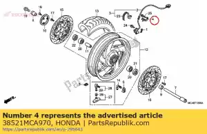 honda 38521MCA970 blijf, fr. snelheidssensor - Onderkant