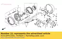 91416PA1000, Honda, clip, kabelboom, 4x100 honda vt shadow ca spirit c2  s c2s cs black c2b c cbr f super blackbird xx cbr1000f cbr1100xx vt750c2 vt750c2b vt750c2s vt750sa vt750s 750 1000 1100 , Nieuw