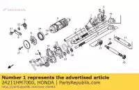 24211HM7000, Honda, forcella, fr. leva del cambio honda trx 400 450 500 2000 2001 2002 2003 2004 2010 2011, Nuovo