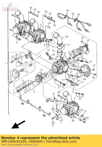 Yamaha 4PR149030100 carburetor assy 3 - Bottom side