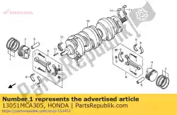 Aqui você pode pedir o conjunto de anéis, pistão (1,00) em Honda , com o número da peça 13051MCA305: