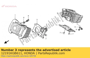 honda 12191KGB611 joint, cylindre - Face supérieure