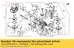 Qui puoi ordinare nessuna descrizione disponibile al momento da Honda , con numero parte 16195ML4611: