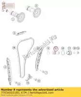 77036003100, KTM, ajustador de tensão da corrente ktm  exc xc 250 350 400 450 530 690 790 890 1090 1290 2010 2011 2017 2018 2019 2020 2021, Novo