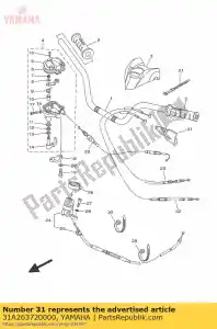 yamaha 31A263720000 coperchio, leva maniglia 1 - Il fondo