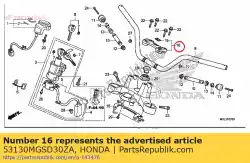 Ici, vous pouvez commander le support assy., poignée uppe auprès de Honda , avec le numéro de pièce 53130MGSD30ZA: