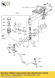 Kawasaki 430150574 cylinder-assy-master, rr - Onderkant