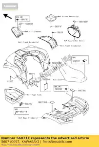 kawasaki 560710097 étiquette d'avertissement, pas de passeng ksf45 - La partie au fond