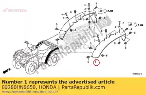 honda 80280HN8650 fender, over - Lado inferior