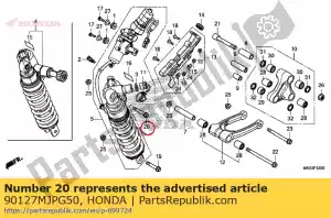 honda 90127MJPG50 tornillo, brida, 10x62 - Lado inferior