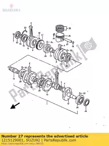 Suzuki 1215129001 pin,piston - Bottom side