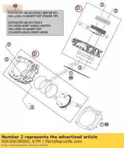 ktm 60630038000 cylinder and piston cpl. - Bottom side