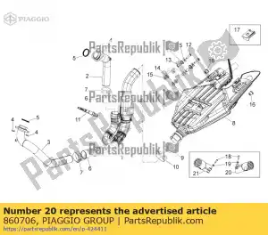 Piaggio Group 860706 rh-aansluiting - Onderkant