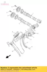 Ici, vous pouvez commander le pignon, chaîne à cames auprès de Yamaha , avec le numéro de pièce 5EB121760000: