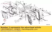 19033MKEA01, Honda, griglia, r. termosifone honda  450 2017 2018, Nuovo