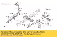 50730GFM970, Honda, braço, l. degrau da garupa honda nhx 110 2008 2009 2010 2011 2012 2013, Novo