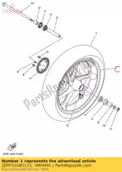 Here you can order the cast wheel, front yb for mnm3, mdrm3 from Yamaha, with part number 2DPF51680133: